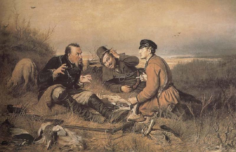 Vasily Perov Hunters at Rest Germany oil painting art